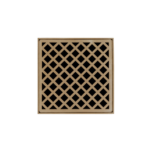 Infinity Drain 5" x 5" XD 5-3I SB Center Drain Kit: Satin Bronze