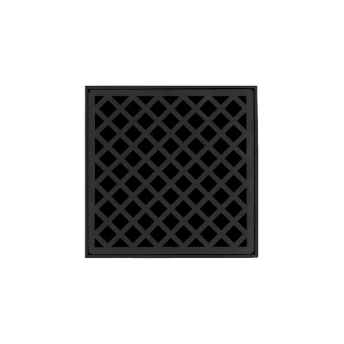 Infinity Drain 5" x 5" XD 5-3P BK Center Drain Kit: Matte Black