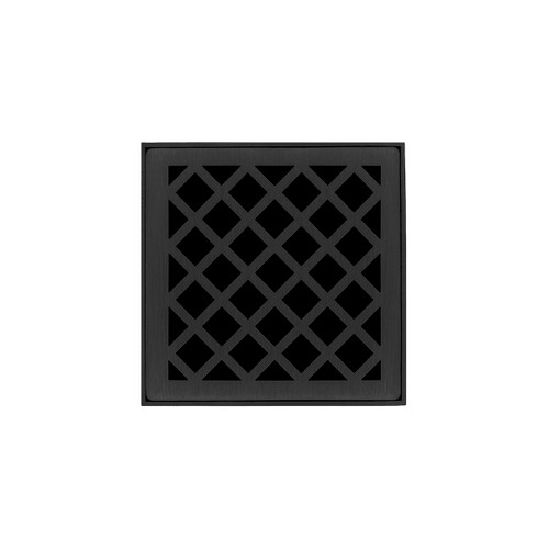 Infinity Drain 4" x 4" XDB 4-S BK Center Drain Kit: Matte Black