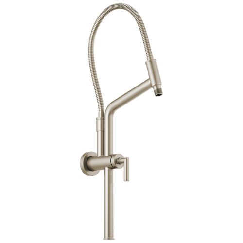 Brizo 81892-BN Universal Showering 10 7/16" Linear Round Slide Bar Shower Arm And Flange: Brushed Nickel