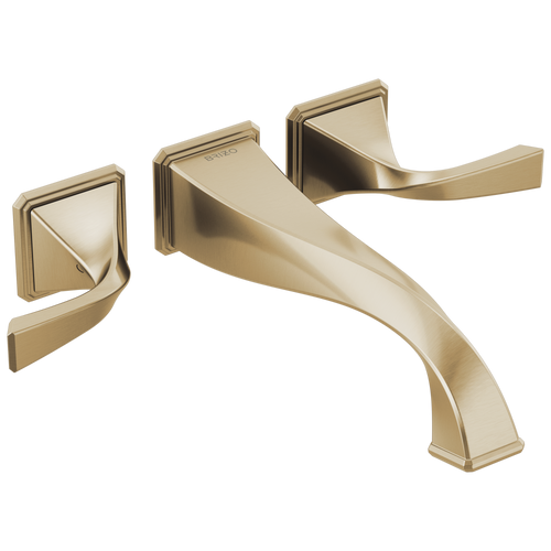 Brizo T70430-GL Virage Two-Handle Wall Mount Tub Filler: Luxe Gold