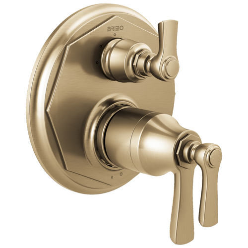 Brizo T75561-GL Rook TempAssure Thermostatic Valve with 3-Function Diverter Trim Luxe Gold
