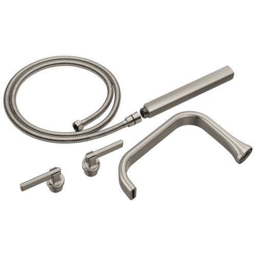 Brizo T70368-NK Allaria Two-Handle Tub Filler Trim Kit with Lever Handles: Luxe Nickel