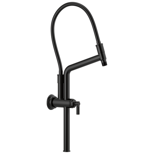 Brizo 81376-BL Universal Showering 10 7/16" Classic Slide Bar Shower Arm And Flange: Matte Black