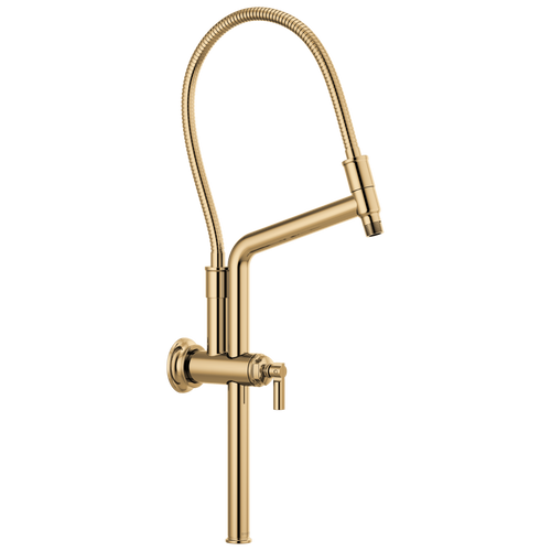 Brizo 81376-PG Universal Showering 10 7/16" Classic Slide Bar Shower Arm And Flange: Polished Gold