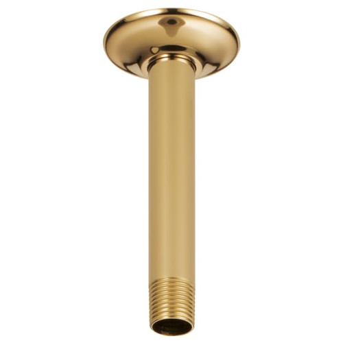 Brizo RP48985PG Universal Showering 6" Ceiling Mount Shower Arm And Round Flange: Polished Gold