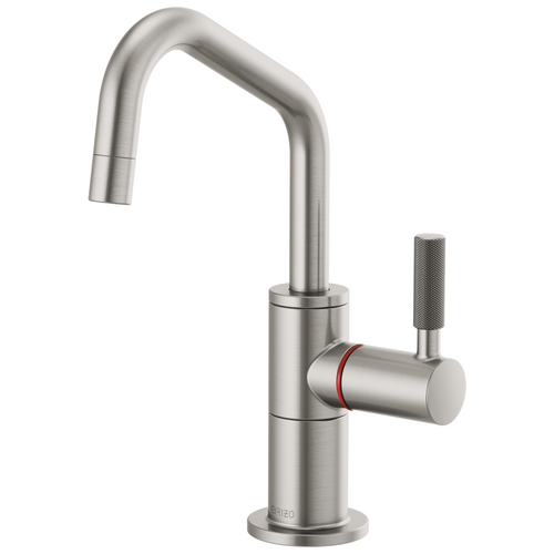 Brizo 61363LF-H-SS Litze® Instant Hot Faucet with Angled Spout and Knurled Handle: Stainless