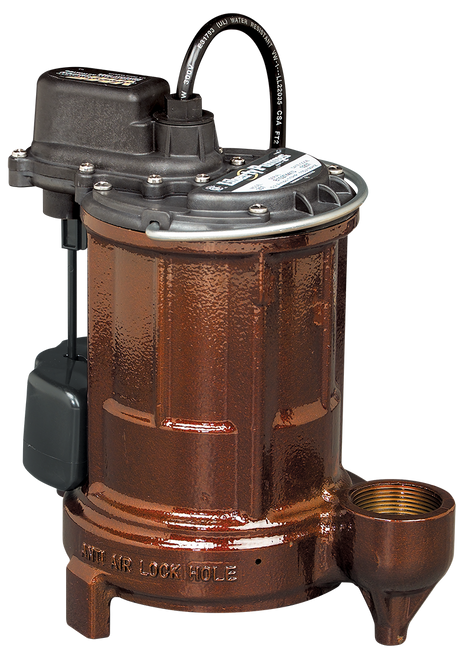 Liberty Pumps 257 Submersible Sump Pump, 1/3 hp, Cast iron, VMF vertical magnetic float, 115V, 10 cord
