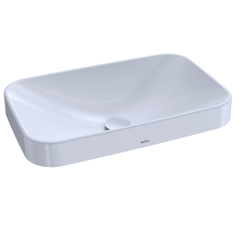 Toto Arvina Rectangular 23" Vessel Bathroom Sink with CeFiONtect - Cotton White - LT426G#01