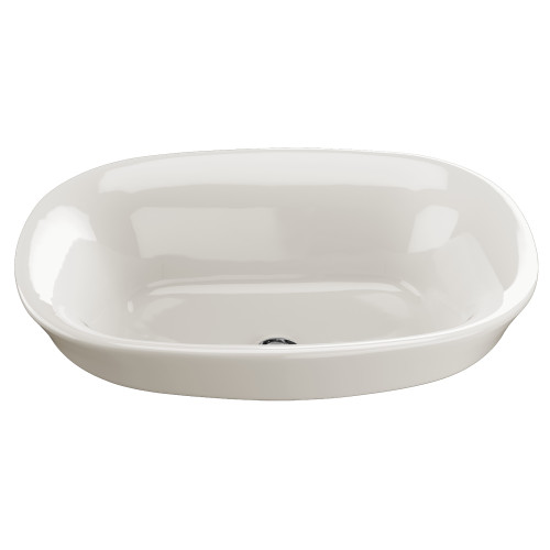 TOTO Maris Oval Semi-Recessed Vessel Bathroom Sink with CeFiONtect - Colonial White - LT480G#11
