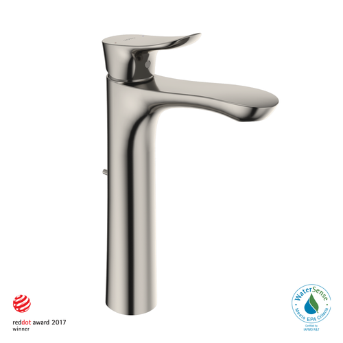 TOTO GO 1.2 GPM Single Handle Vessel Bathroom Sink Faucet with COMFORT GLIDE Technology, Polished Nickel - TLG01307U#PN