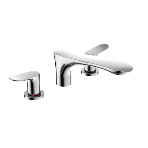 Toto GO Two-Handle Deck-Mount Roman Tub Filler Trim, Polished Chrome - TBG01201U#CP