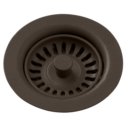 Elkay Polymer Drain Fitting with Removable Basket Strainer and Rubber Stopper Chestnut
