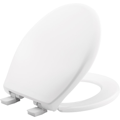 Bemis 200E4 390 Affinity Round Plastic Toilet Seat in Cotton White with STA-TITE Seat Fastening System, EasyClean, WhisperClose, Precision Seat Fit Adjustable Hinge and Super Grip Bumpers