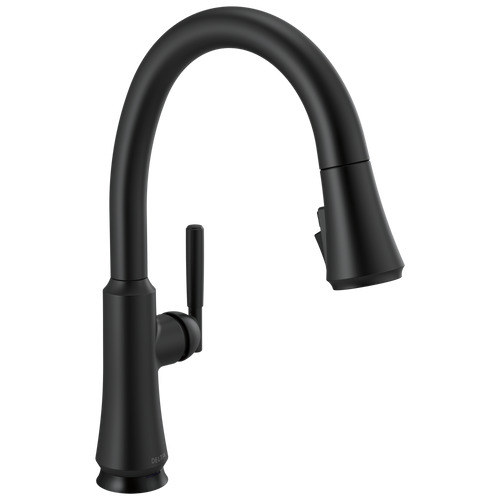 Delta Coranto: Single Handle Pull Down Kitchen Faucet with Touch2O Technology Matte Black