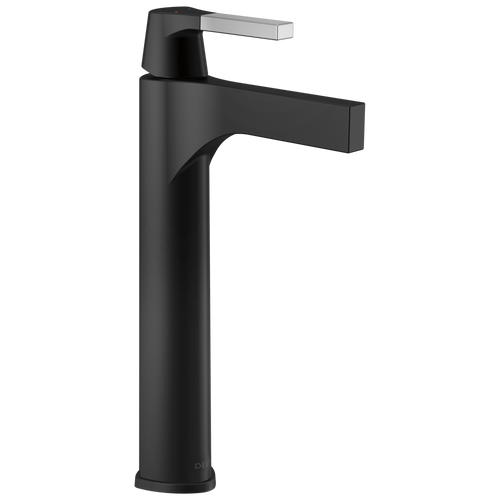 Delta Zura: Single Handle Vessel Bathroom Faucet Chrome / Matte Black