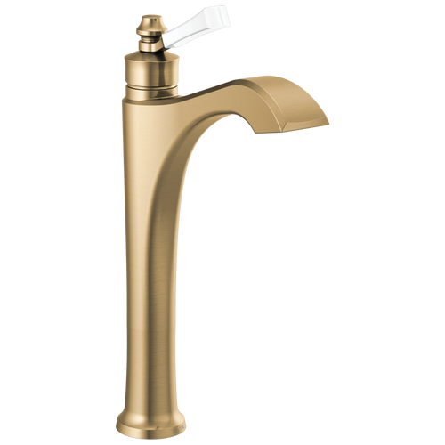 Delta Dorval: Single Handle Vessel Bathroom Faucet Champagne Bronze / Porcelain