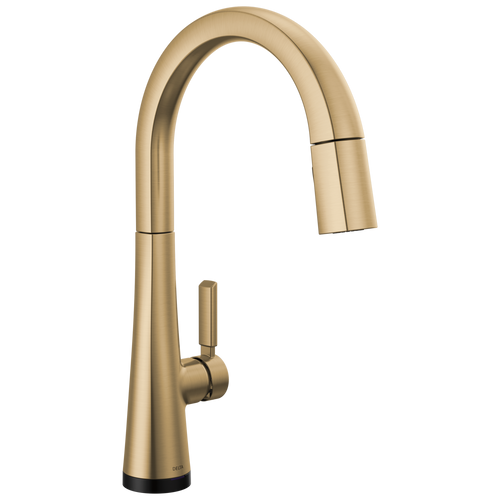Delta Monrovia: Single Handle Pull-Down Kitchen Faucet With Touch2O Technology Lumicoat Champagne Bronze