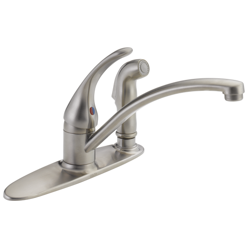 Delta Foundations B3310LF-SS Single Handle Kitchen Faucet with Integral Spray in Stainless Finish