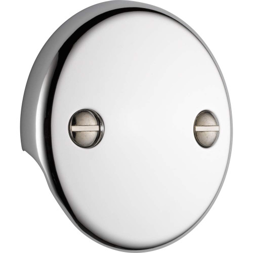 Delta Universal Showering Components U2693-PK Overflow Plate - 2 Hole Tub Drain in Chrome Finish