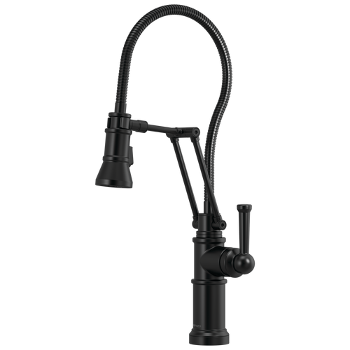 Brizo Artesso 63125LF-BL Articulating Faucet With Finished Hose in Matte Black Finish