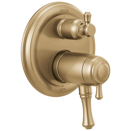 Delta Cassidy T27T897-CZ Traditional TempAssure 17T Series Valve Trim with  3-Setting Integrated Diverter in Champagne Bronze Finish