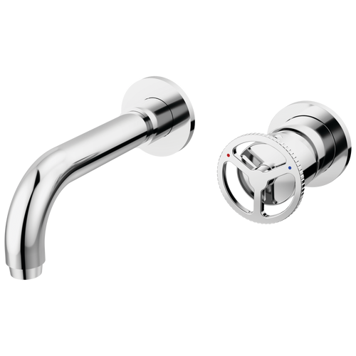 Delta Trinsic T3558LF-WL Two Handle Wall Mount Bathroom Faucet Trim in Chrome Finish