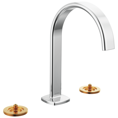Brizo Allaria 65367LF-PCLHP-ECO Widespread Lavatory Faucet with Arc Spout - Less Handles in Chrome Finish