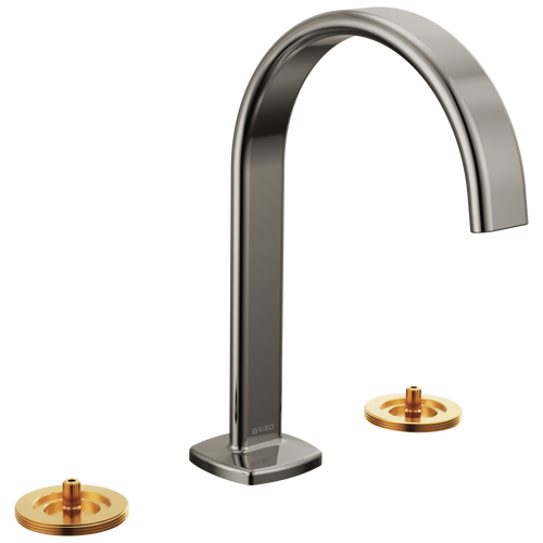 Brizo Allaria 65367LF-BNXLHP-ECO Widespread Lavatory Faucet with Arc Spout - Less Handles in Brilliance Black Onyx Finish