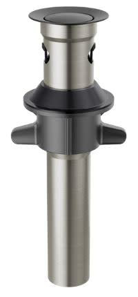 Delta RP101630BL Metal Push Pop Drain with Overflow Matte Black