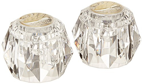 Delta H61PB Clear Knob Handle Set in Polished Brass Finish