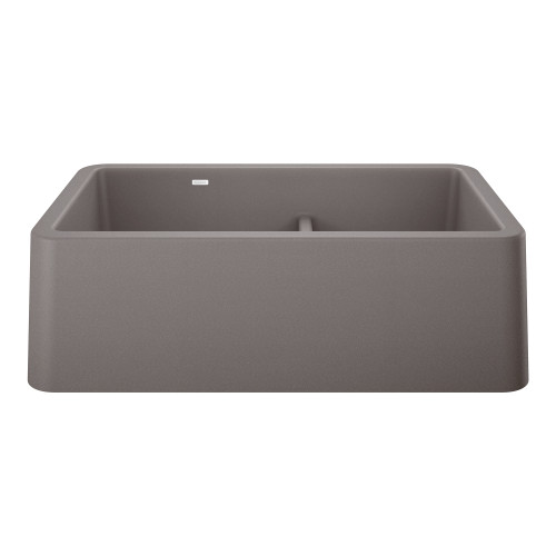 Blanco 402325: Ikon Collection 33" Apron Double Bowl Farmhouse Sink with Low Divide - Metallic Gray