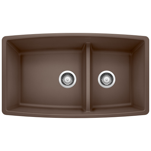 Blanco 441313: Performa Collection 33" Undermount 60/40 Double Bowl Kitchen Sink with Low Divide - Cafe