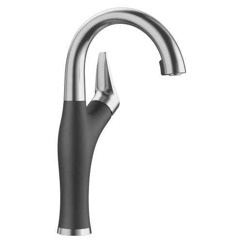 Blanco 526378: Artona Collection 7" Bar Faucet 1.5 GPM - PVD Steel/Anthracite