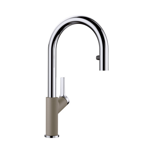 Blanco 526397: Urbena Collection Pull-Down 8" Kitchen Faucet 1.5 GPM - Chrome/Truffle