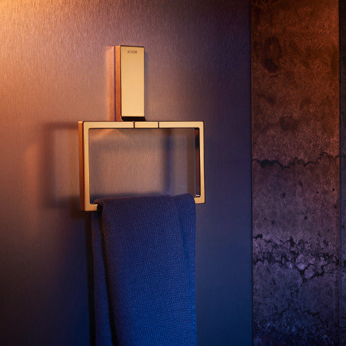 AXOR 42623990 Universal Rectangular Towel Ring in Polished Gold Optic