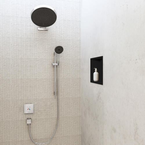 hansgrohe 56061670 XtraStoris Original Wall Niche with Integrated Frame 12"x 12"x 4"  in Matte Black