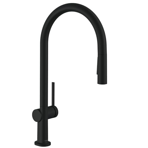 Hansgrohe 72800671 Talis N High Arc Kitchen Faucet, O-Style 2-Spray Pull-Down, 1.75 GPM in Matte Black