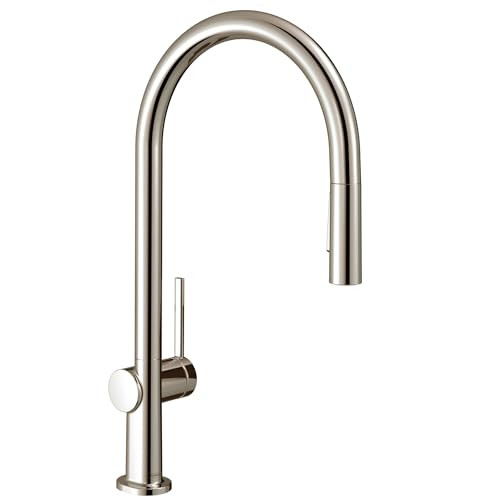 Hansgrohe 72800831 Talis N High Arc Kitchen Faucet, O-Style 2-Spray Pull-Down, 1.75 GPM in Polished Nickel