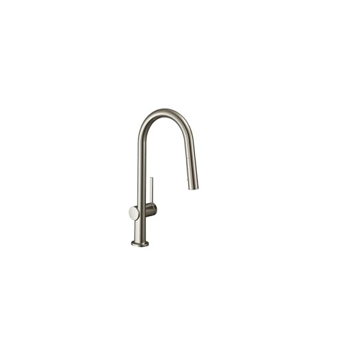 Hansgrohe 72846801 Talis N High Arc Kitchen Faucet, A-Style 2-Spray Pull-Down, 1.75 GPM in Steel Optic