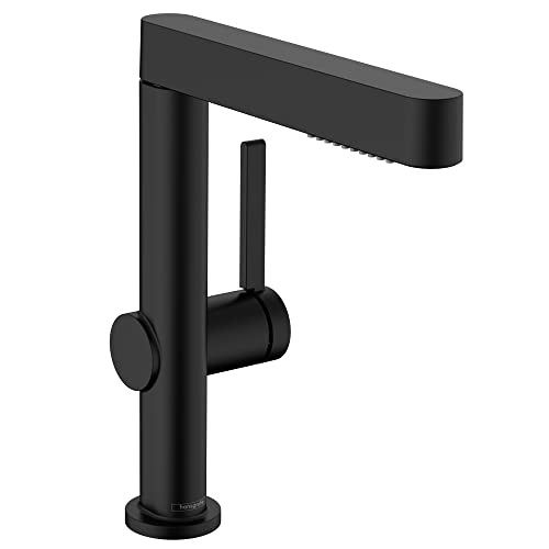 hansgrohe 76063671 Finoris Single-Hole Faucet 230 with 2-Spray Pull-Out, 1.2 GPM in Matte Black