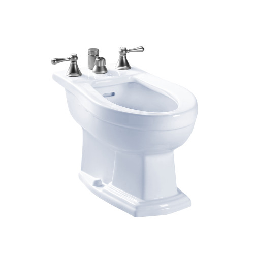 TOTO Clayton Deck Mount Vertical Spray Flushing Rim Bidet, Cotton White