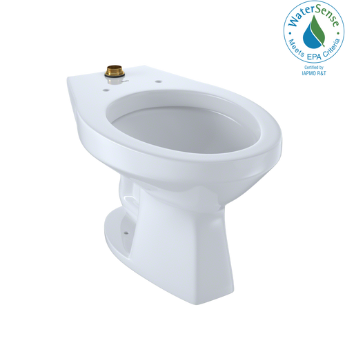 TOTO Elongated Floor-Mounted Flushometer Toilet Bowl With Top Spud And Cefiontect, Cotton White