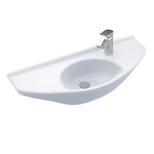 TOTO Oval Wall-Mount Bathroom Sink With Cefiontect, Cotton White