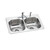 Elkay Dayton Stainless Steel 33" x 22" x 8-1/16" 4-Hole Equal Double Bowl Drop-in Sink and Faucet Kit