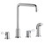 Elkay 8" Centerset Concealed Deck Mount Faucet with Arc Spout and 2-5/8" Lever Handles with Side Spray Chrome