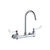 Elkay 8" Centerset Deck Mount Laminar Flow Faucet with 5" Gooseneck Spout 4" Wristblade Handles 1/2" Offset Inlets