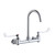Elkay 8" Centerset Deck Mount Laminar Flow Faucet with 5" Gooseneck Spout 6" Wristblade Handles 1/2" Offset Inlets