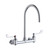 Elkay 8" Centerset Deck Mount Laminar Flow Faucet with 8" Gooseneck Spout 4" Wristblade Handles 1/2" Offset Inlets