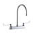 Elkay 8" Centerset with Exposed Deck Faucet with 8" Gooseneck Spout 6" Wristblade Handles Chrome